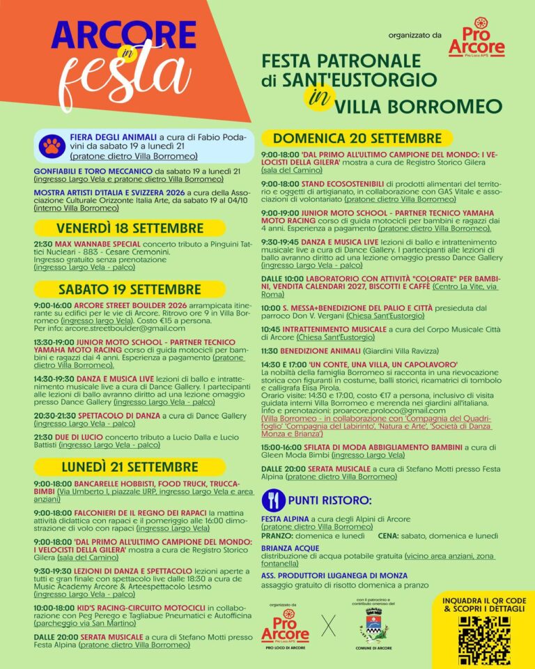 Scopri di più sull'articolo MANCA UNA SETTIMANA, ECCO IL PROGRAMMA