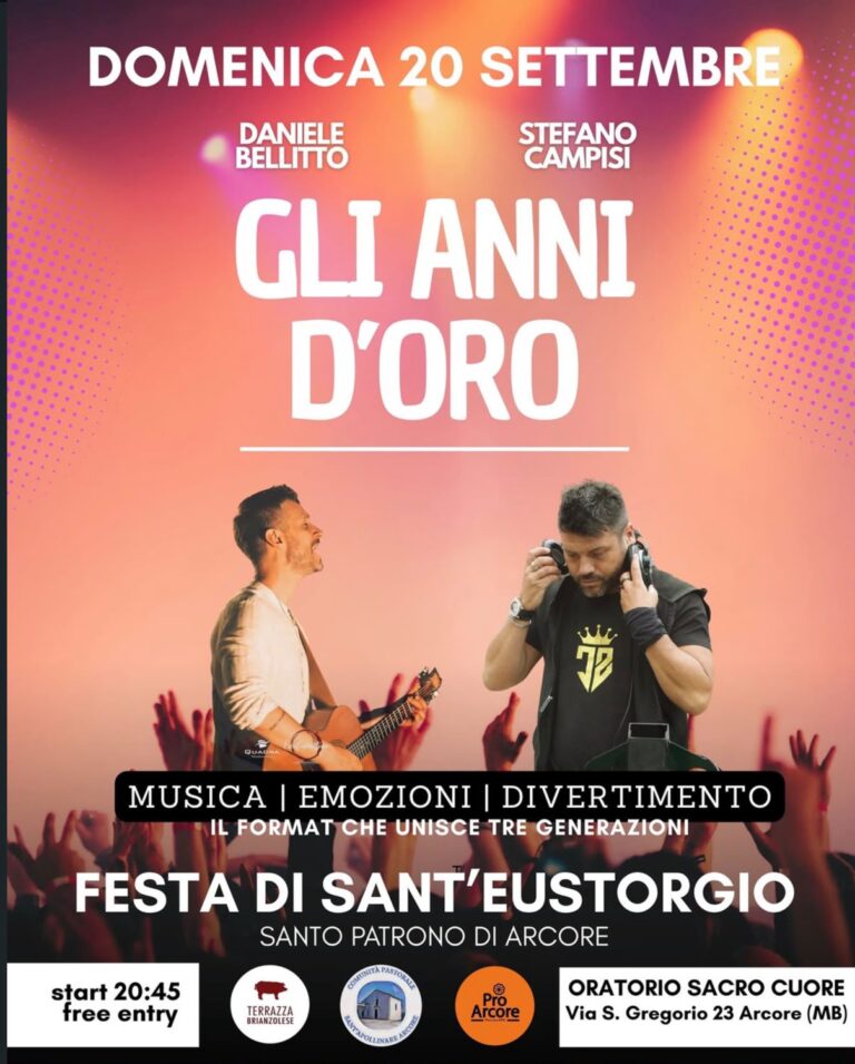 Scopri di più sull'articolo “GLI ANNI D’ORO”, LO SPETTACOLO MUSICALE DI DOMENICA 20